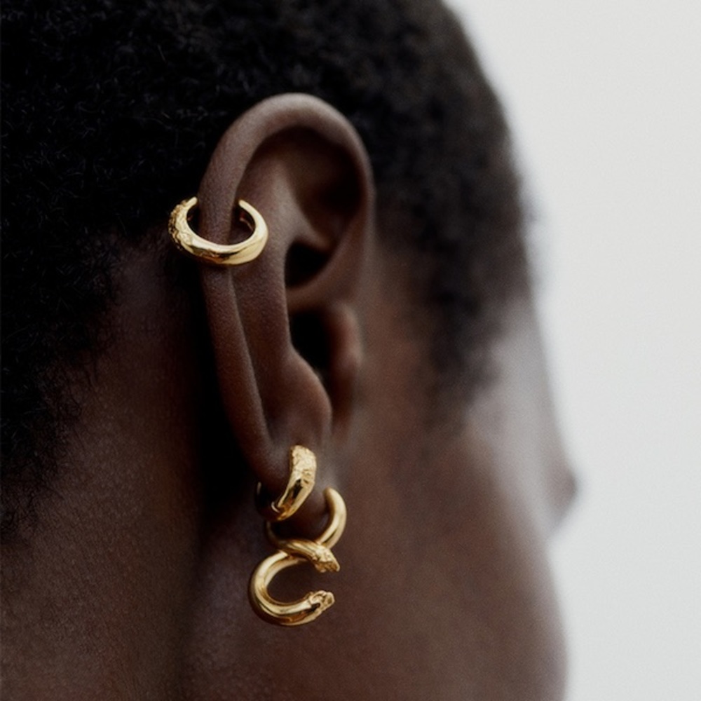 MARIA BLACK Gold Tula Broken Infinity Hoop Earring